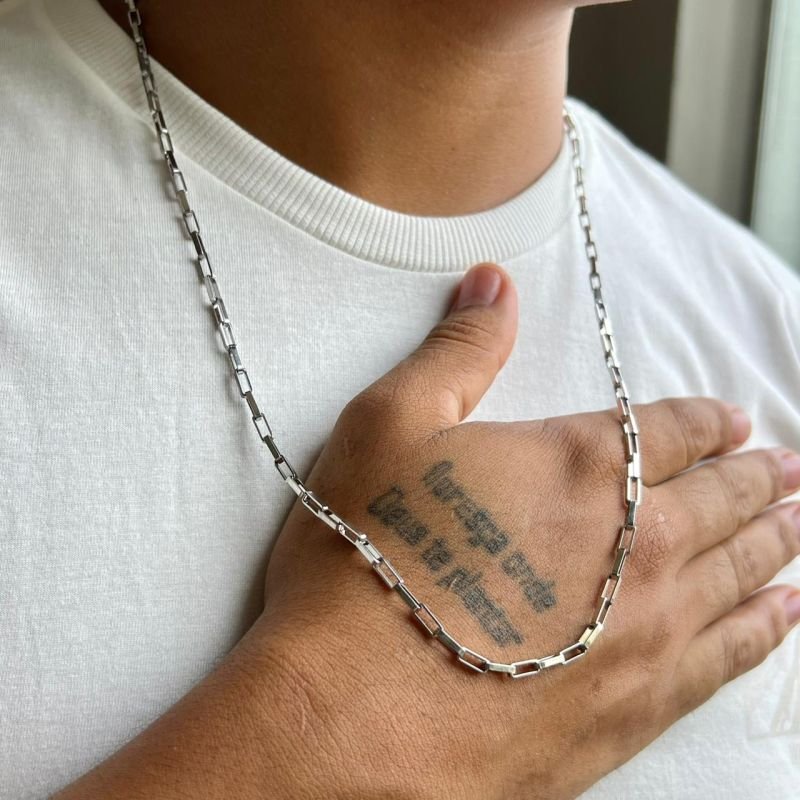 Colar Masculino Aço Inoxidável Dourado/Ródio - Max