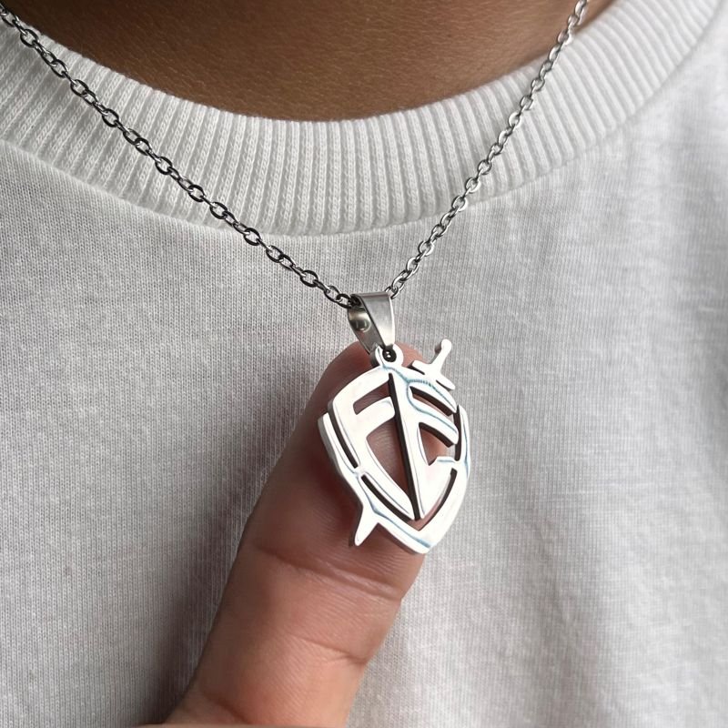 Colar Masculino Fé Aço Inoxidável Ródio