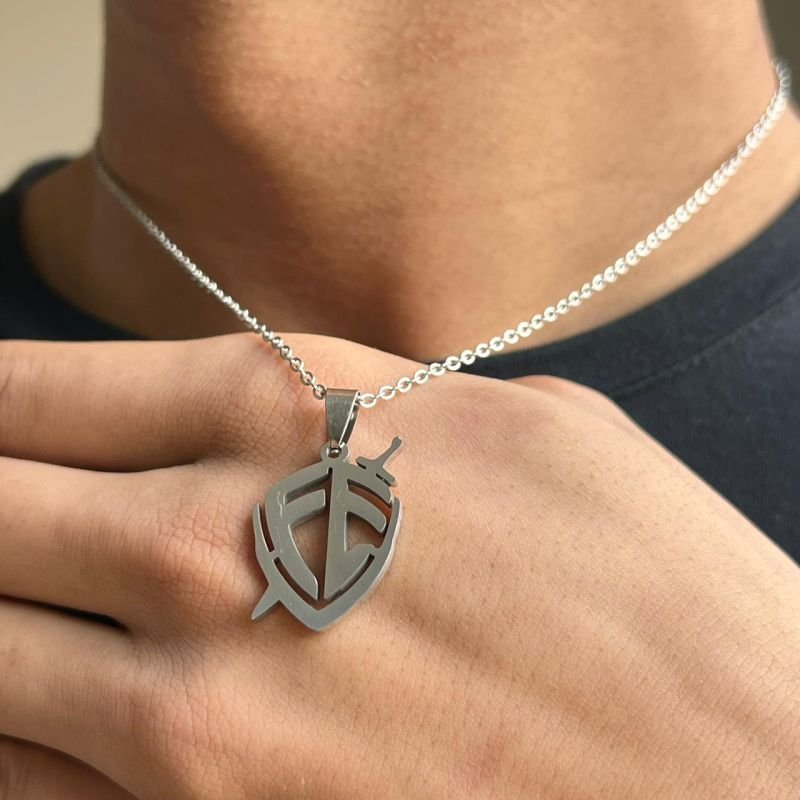 Colar Masculino Fé Aço Inoxidável Ródio