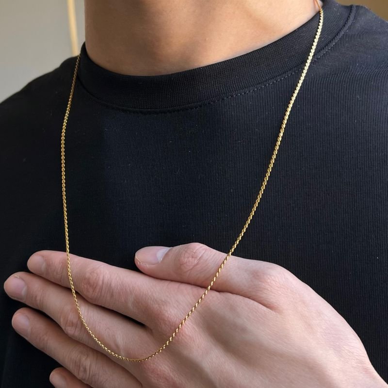Corrente Masculino João Aço Inoxidável Dourado/Ródio