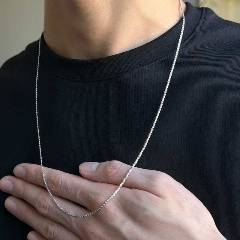 Corrente Masculino João Aço Inoxidável Dourado/Ródio