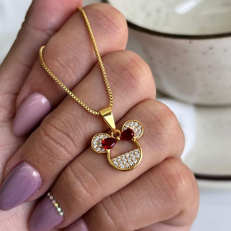 Colar Cravejado Banho Ouro 18k/Prata 925