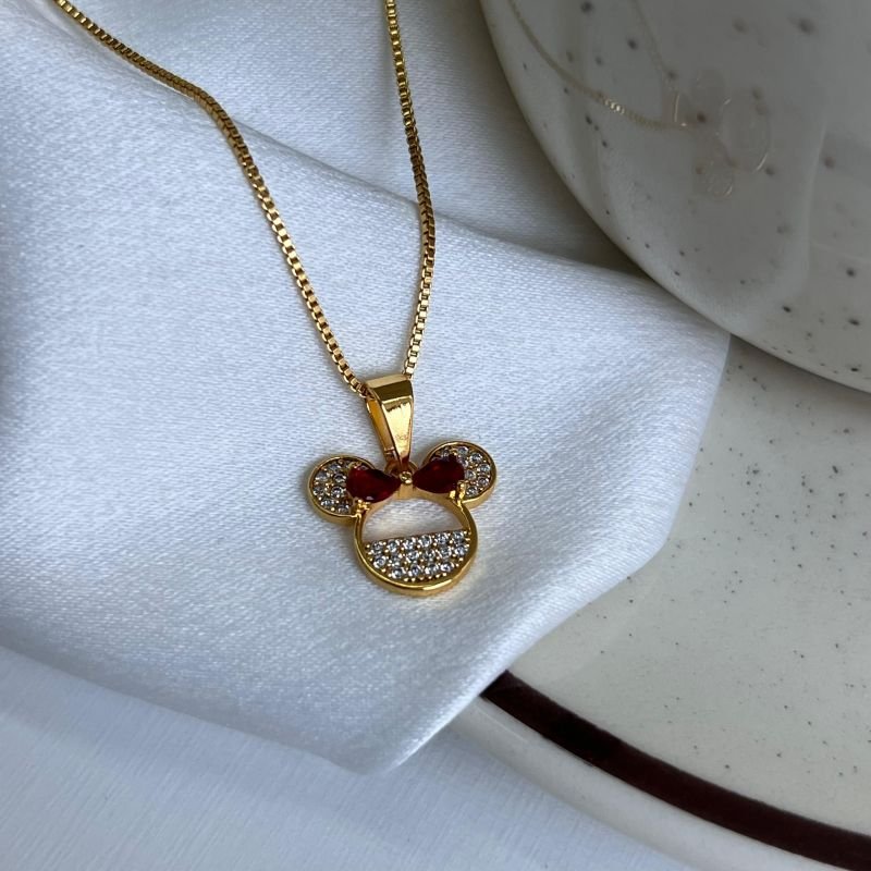 Colar Cravejado Banho Ouro 18k/Prata 925