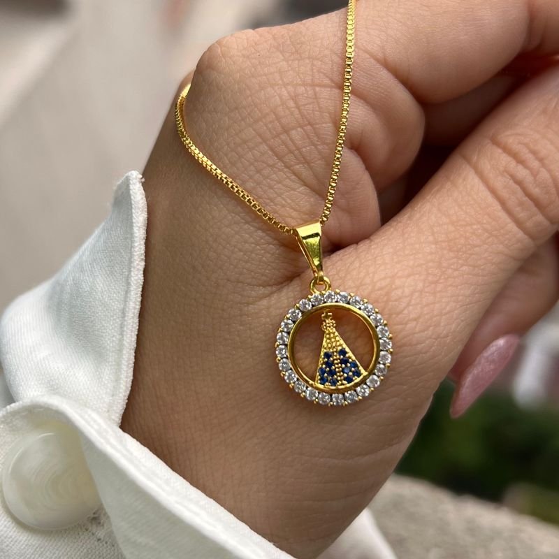 Colar Nossa Senhora Banho Ouro18k/Prata 925