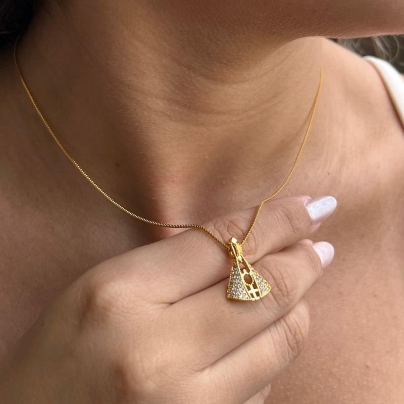 Colar Nossa Senhora Banho Ouro18k/Prata 925