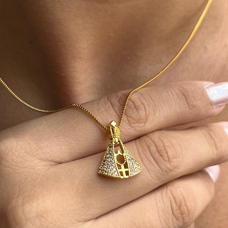 Colar Nossa Senhora Banho Ouro18k/Prata 925