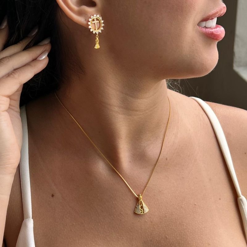 Colar Nossa Senhora Banho Ouro18k/Prata 925