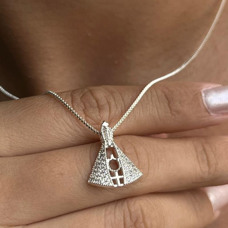 Colar Nossa Senhora Banho Ouro18k/Prata 925