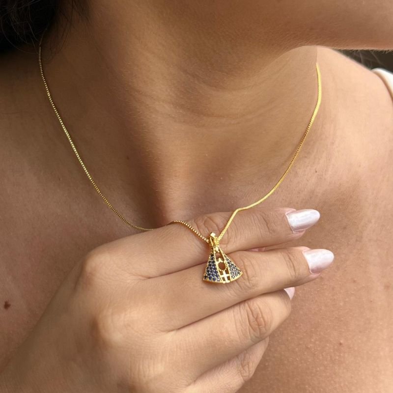 Colar Nossa Senhora Banho Ouro18k/Prata 925