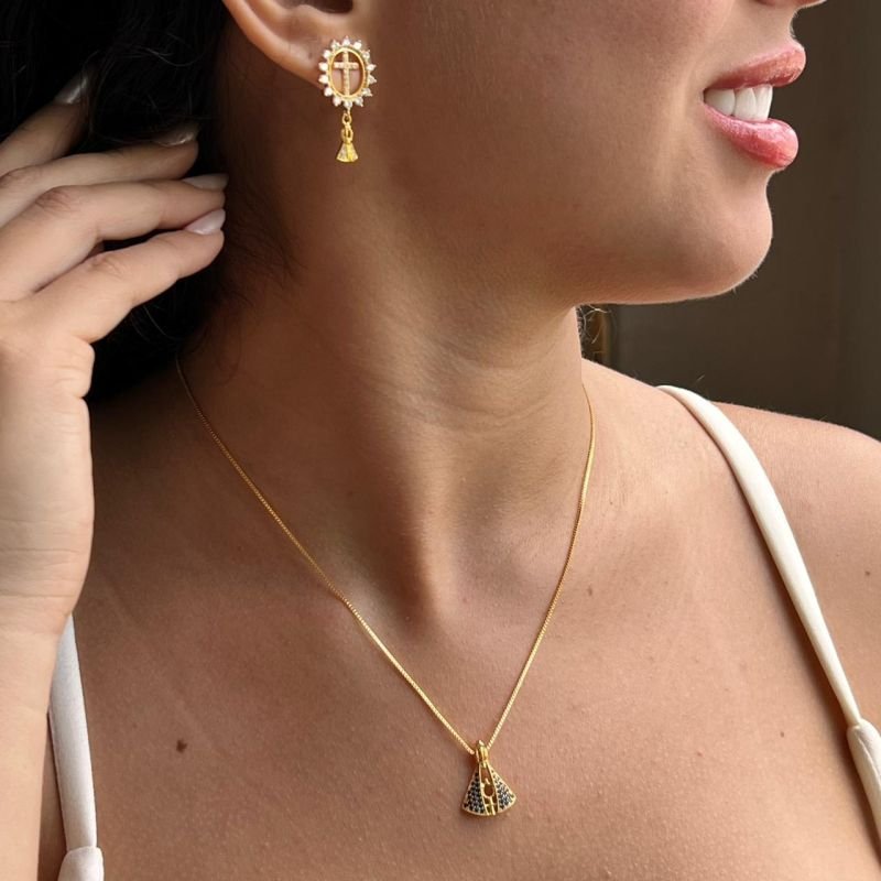 Colar Nossa Senhora Banho Ouro18k/Prata 925