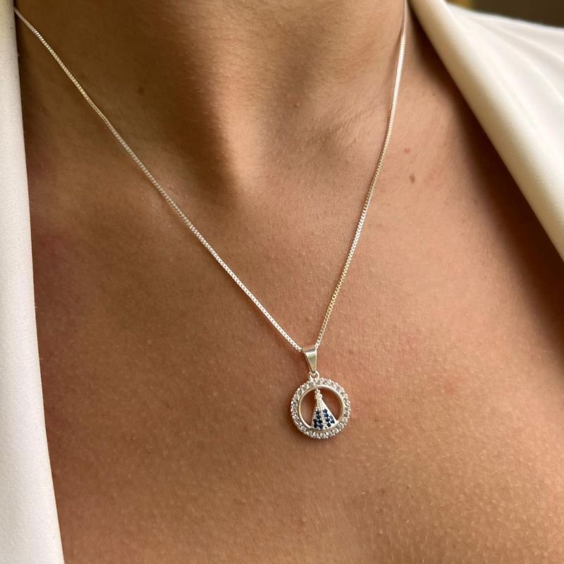 Colar Nossa Senhora Banho Ouro18k/Prata 925
