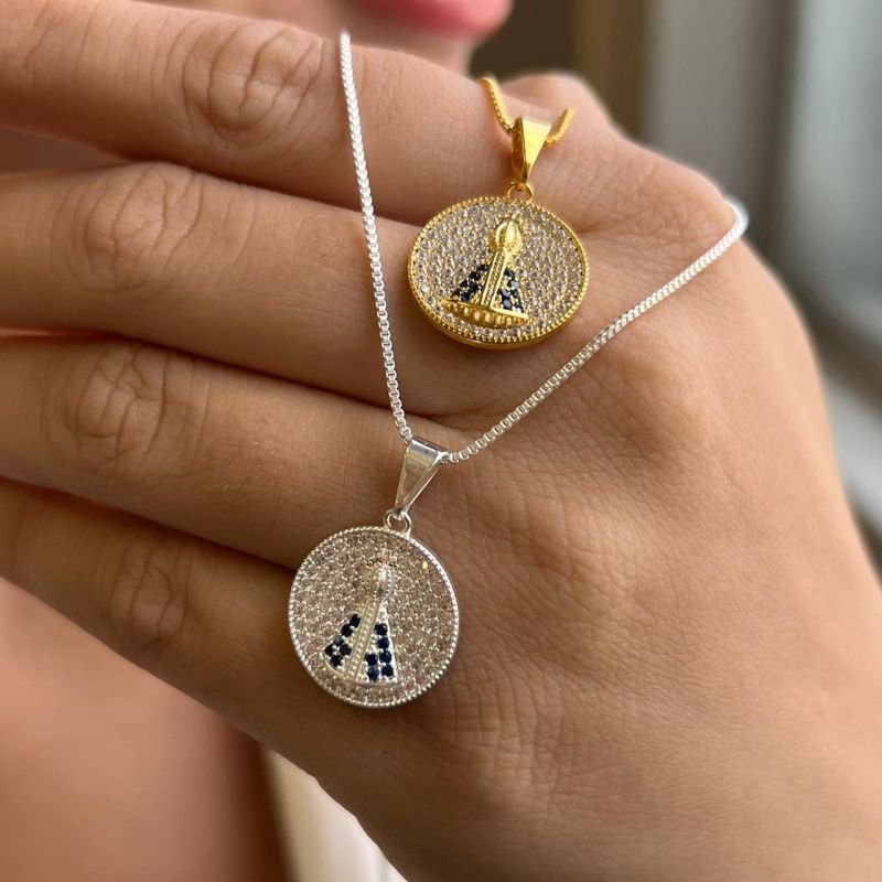 Colar Nossa Senhora Banho Ouro18k/Prata 925