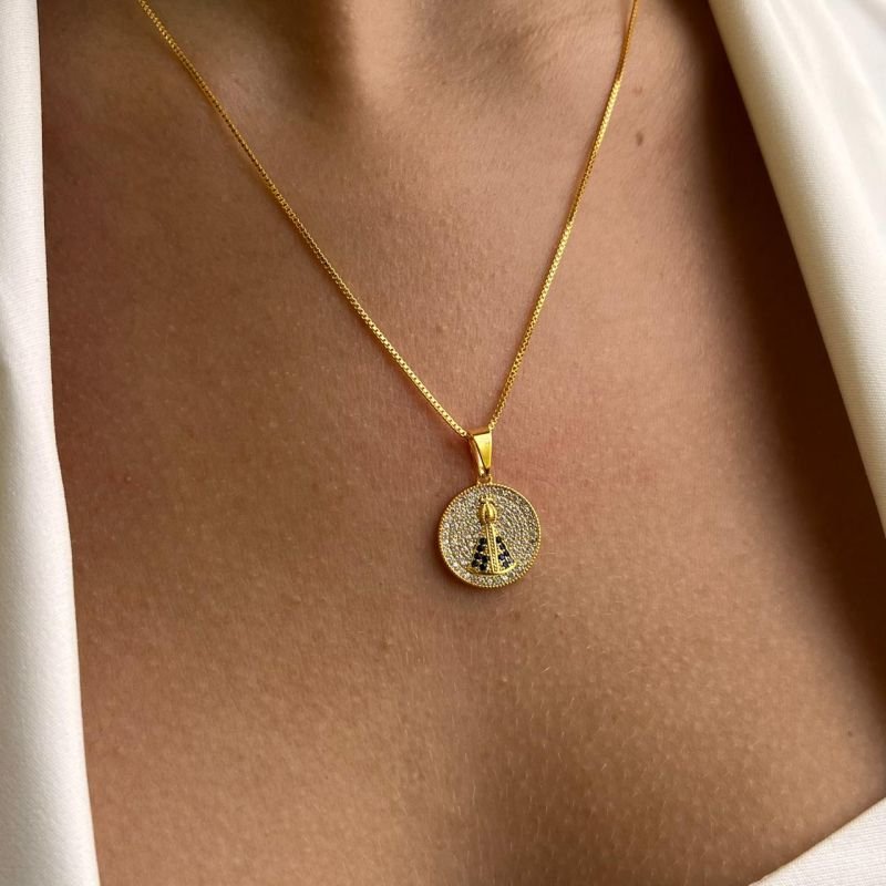 Colar Nossa Senhora Banho Ouro18k/Prata 925
