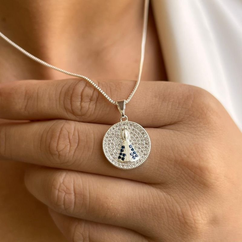 Colar Nossa Senhora Banho Ouro18k/Prata 925