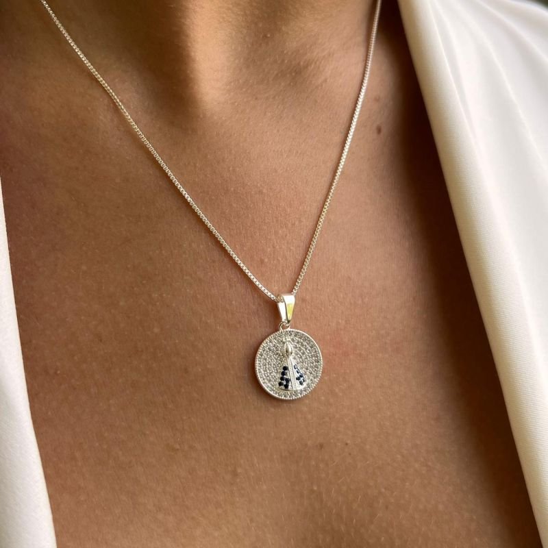 Colar Nossa Senhora Banho Ouro18k/Prata 925