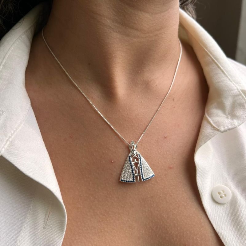 Colar Nossa Senhora G Banho Ouro 18k/Prata 925