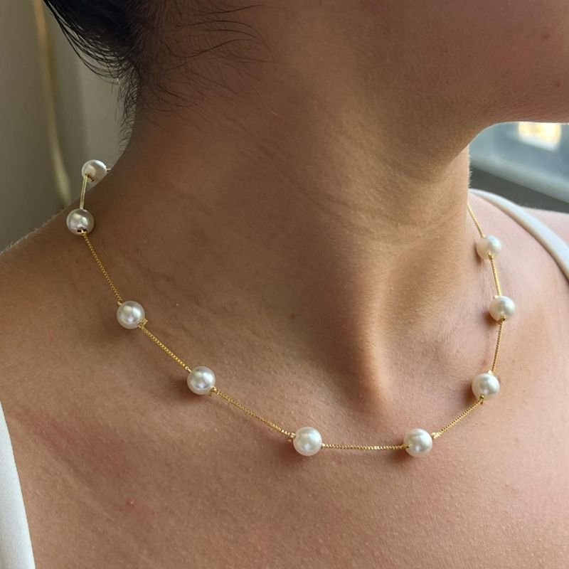 Colar Pérola Banho Ouro18k