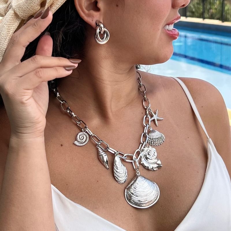 Colar Praiano Biju Fina Dourado/Ródio