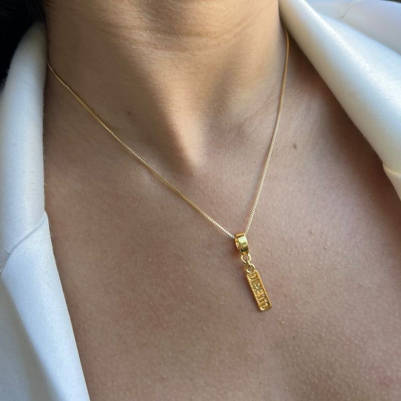 Colar Profissão Direito Banho Ouro 18k