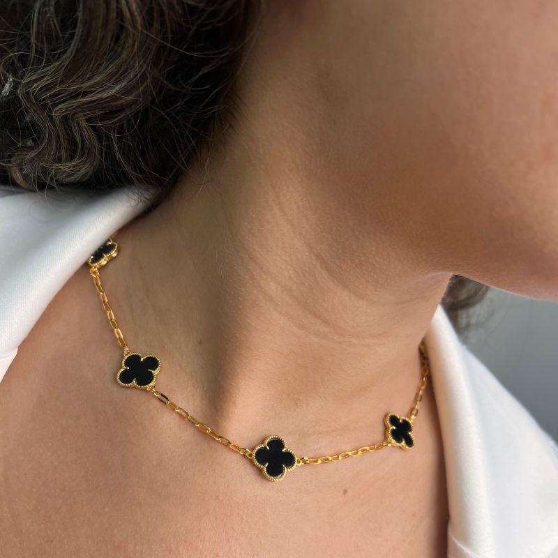 Choker Trevo G Unissex Banho Prata 925