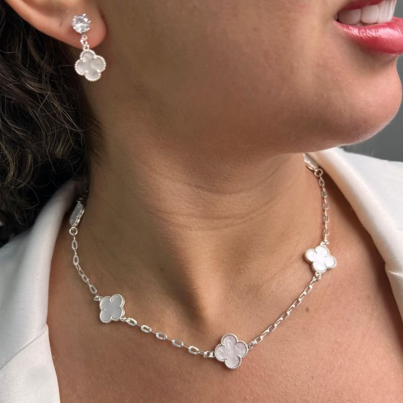 Choker Trevo G Unissex Banho Ouro 18k