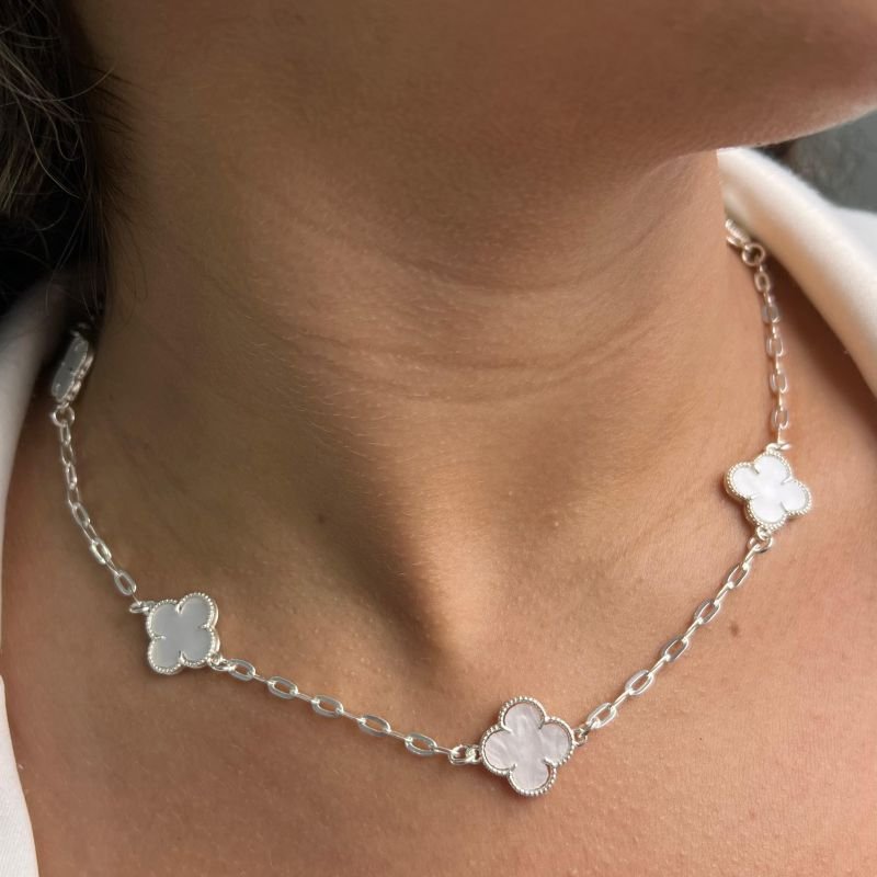 Choker Trevo G Unissex Banho Ouro 18k