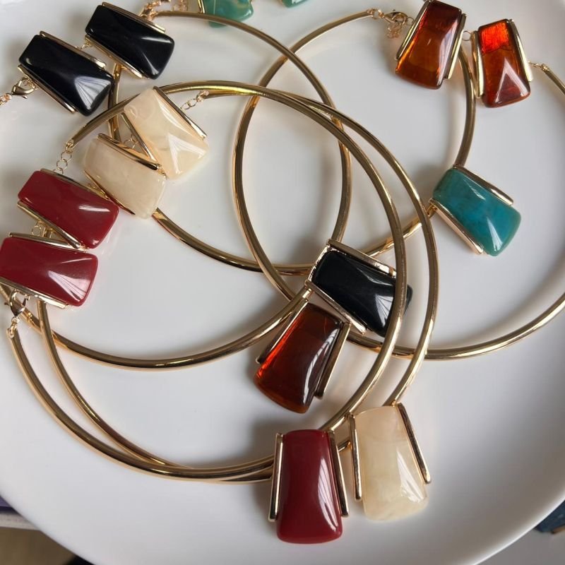 Conjunto Choker Aro + Brinco Biju Fina Dourado