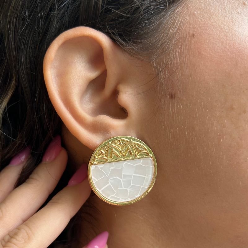 Conjunto Choker Aro + Brinco Biju Fina Dourado/Ródio