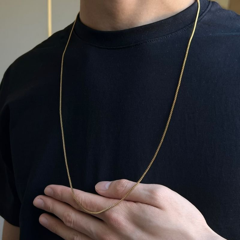 Corrente Júlio Masculino Aço Inoxidável Dourado/Ródio