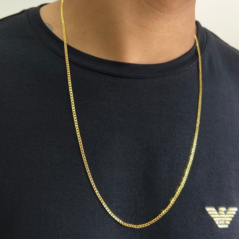 Corrente Masculina 70cm Banho Ouro 18k/Prata 925