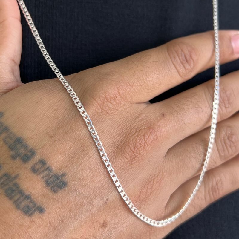 Corrente Masculina 70cm Banho Ouro 18k/Prata 925