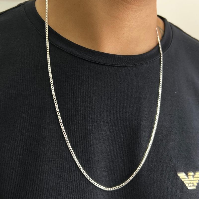Corrente Masculina 70cm Banho Ouro 18k/Prata 925