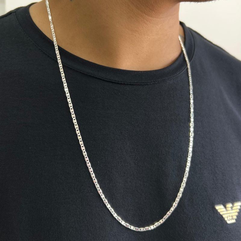 Corrente Masculina 70cm Banho Ouro 18k/Prata 925