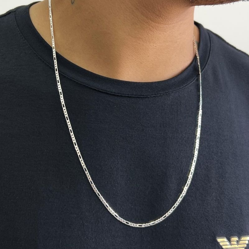 Corrente Masculina 70cm Banho Ouro 18k/Prata 925