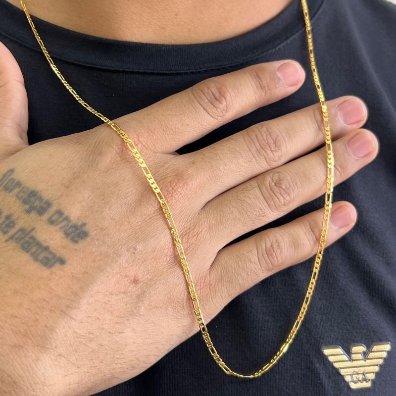 Corrente Masculina 70cm Banho Ouro 18k/Prata 925