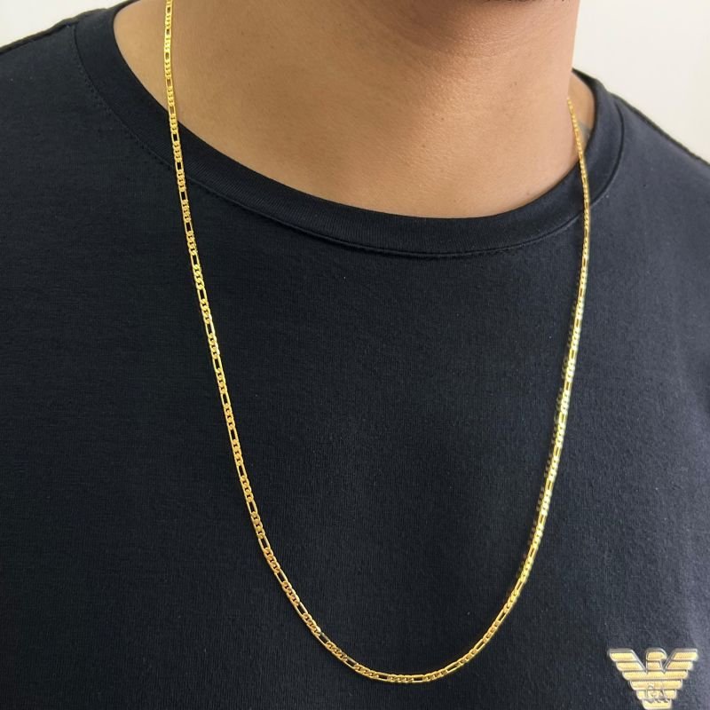 Corrente Masculina 70cm Banho Ouro 18k/Prata 925