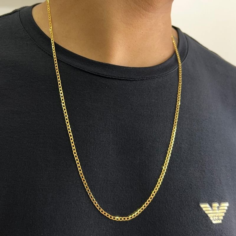 Corrente Masculina 70cm Banho Ouro 18k/Prata 925
