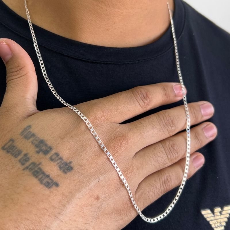 Corrente Masculina 70cm Banho Ouro 18k/Prata 925