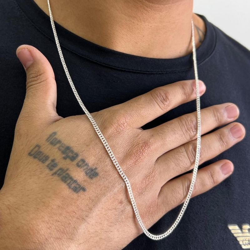 Corrente Masculina 70cm Banho Ouro 18k/Prata 925