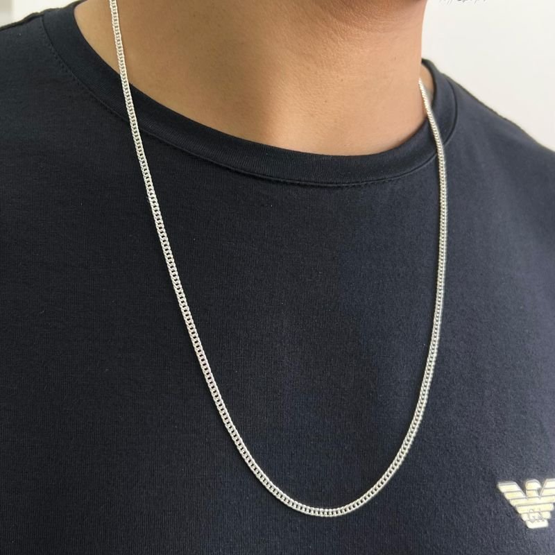 Corrente Masculina 70cm Banho Ouro 18k/Prata 925