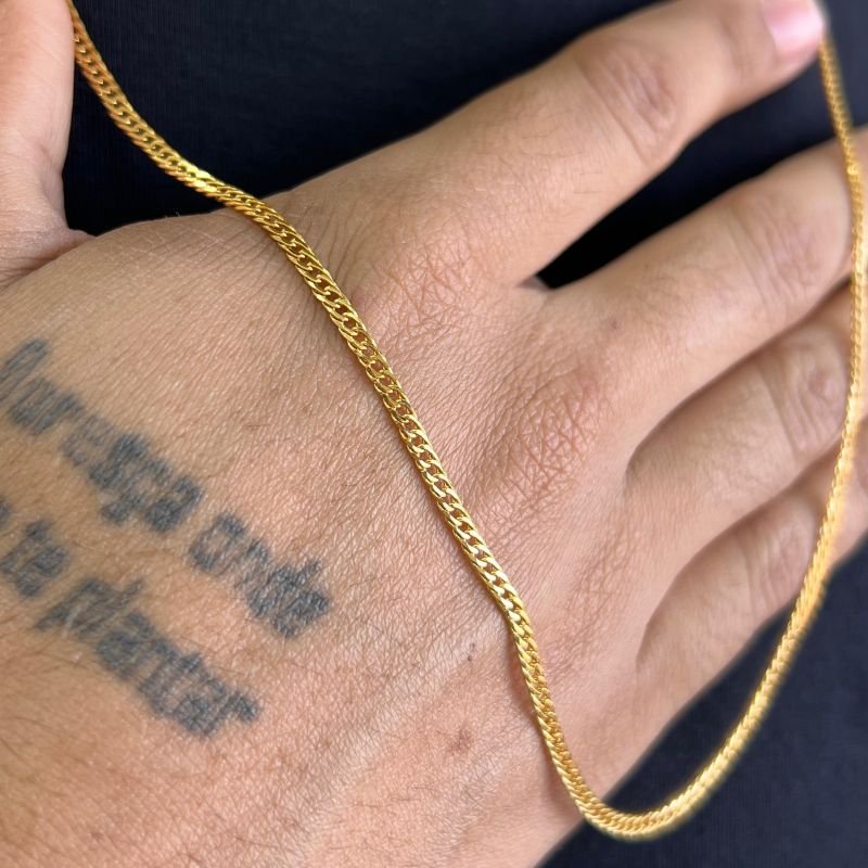 Corrente Masculina 70cm Banho Ouro 18k/Prata 925