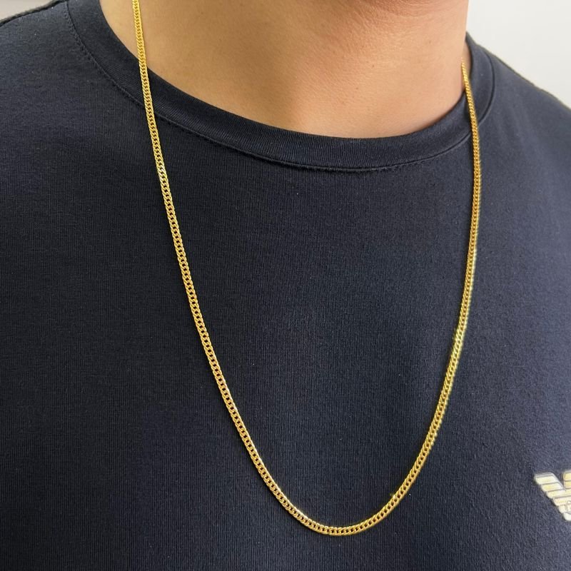 Corrente Masculina 70cm Banho Ouro 18k/Prata 925