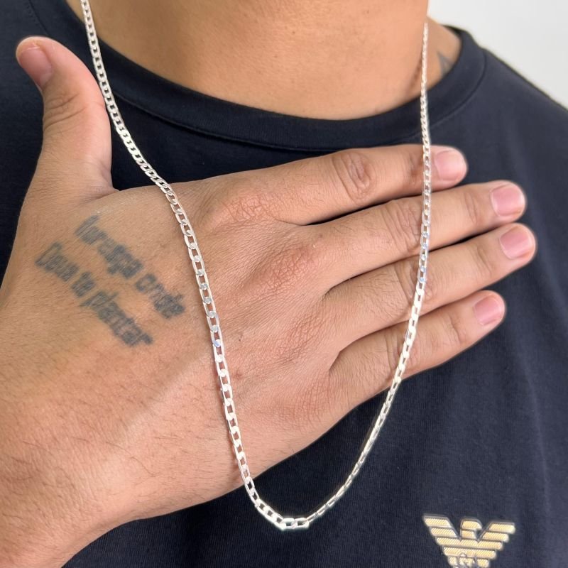 Corrente Masculina 70cm Banho Ouro 18k/Prata 925