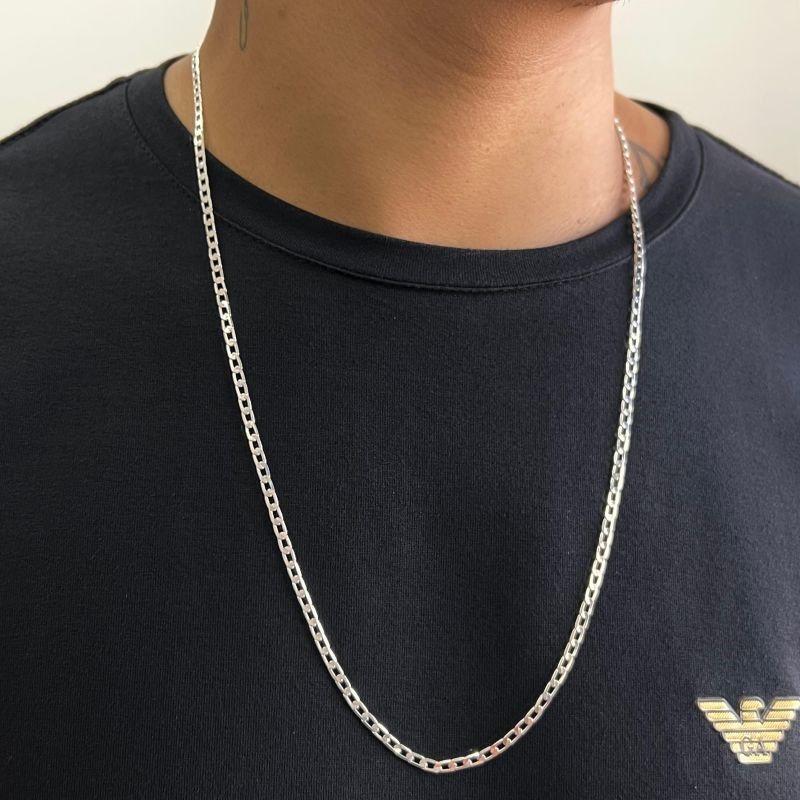 Corrente Masculina 70cm Banho Ouro 18k/Prata 925