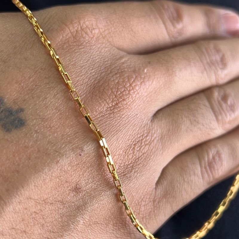 Corrente Masculina 70cm Banho Ouro 18k/Prata 925