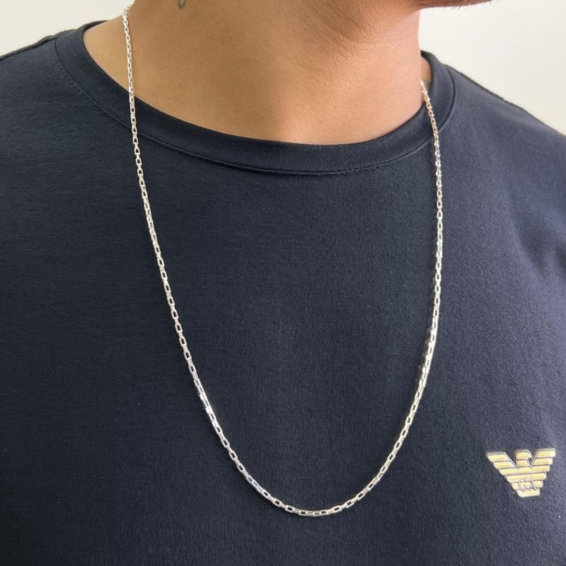 Corrente Masculina 70cm Banho Ouro 18k/Prata 925