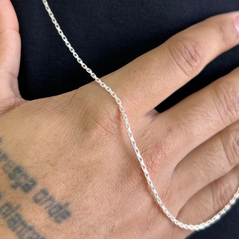 Corrente Masculina 70cm Fina Banho Ouro 18k/Prata 925