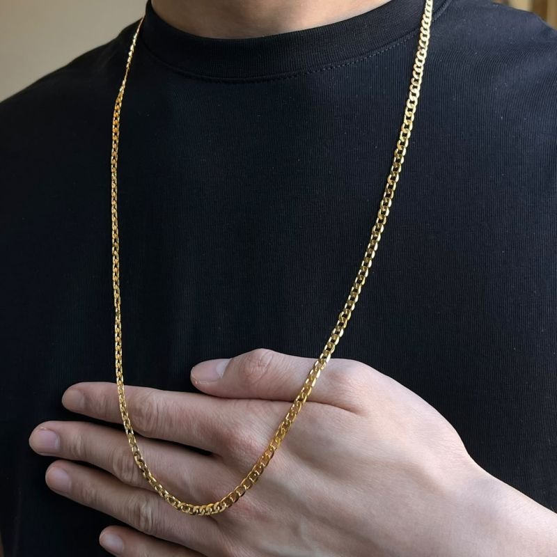 Corrente Masculina Bernardo Banho Ouro 18k