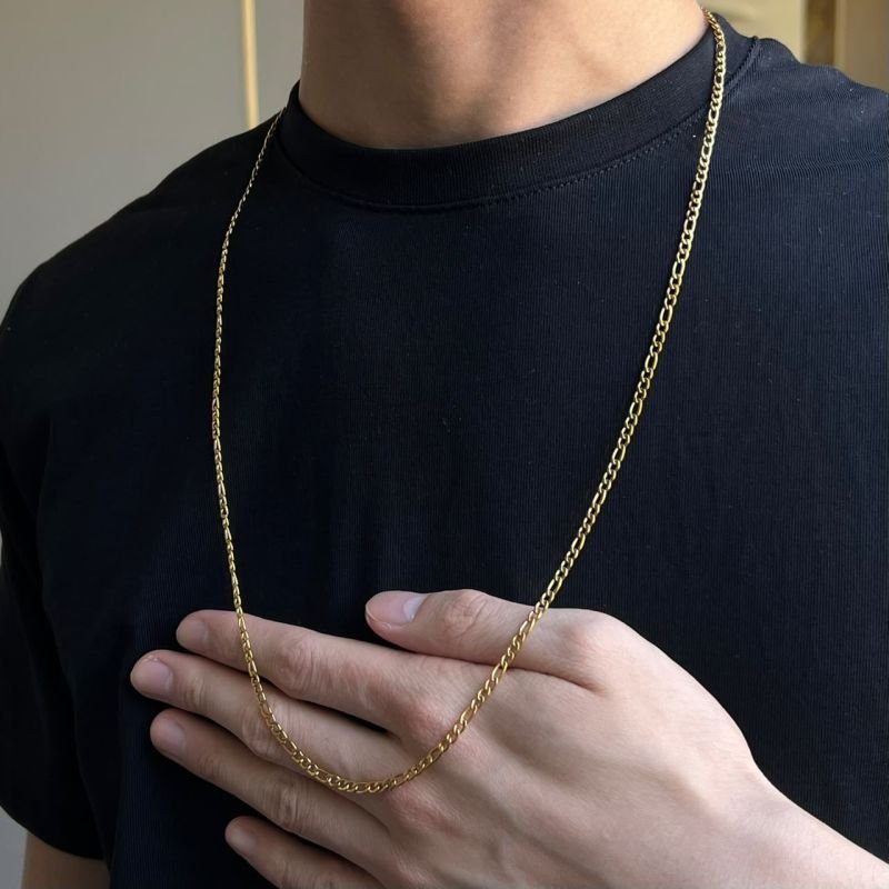 Corrente Masculino Arthur Aço Inoxidável Dourado