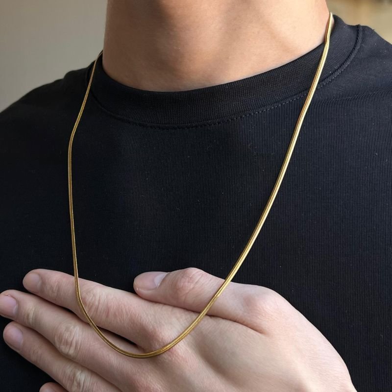 Corrente Masculino Daniel Aço Inoxidável Dourado/Ródio